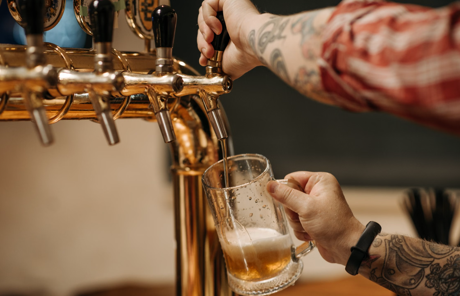 pouring beer in glass